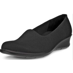 ECCO Finola Stretch Size 38 Slip On Loafer Women’s Black Nite Sky NWOB $90